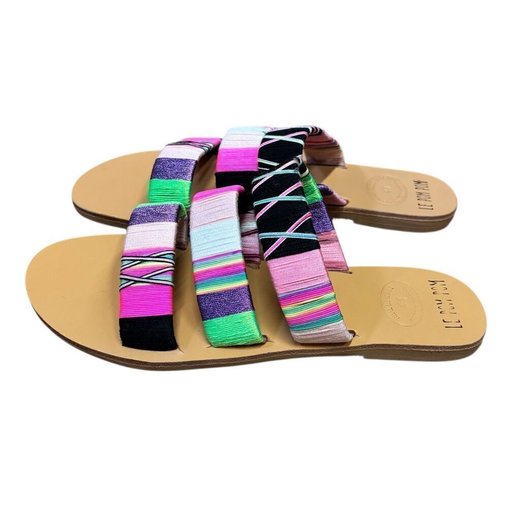 Le Pom Pom ARLENE 3 STRAND SANDALS NWOT Size 41 / 11 - Picture 2 of 6